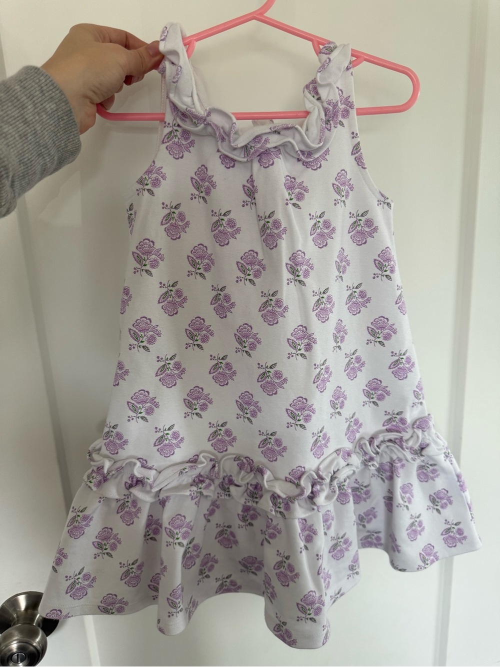 Janie and Jack 4T Girls' Lavender Floral Ruffle Dress - Kids Dresses